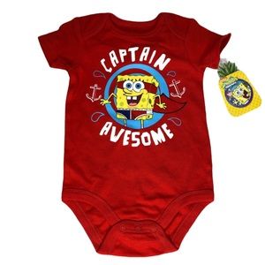 Spongebob Graphic Short Sleeves Onesie 3-6 NEW